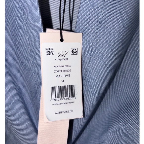 Cinq à Sept McKenna Twist Front Denim Dress Maritime Blue Size 14 NWT - Picture 6 of 12